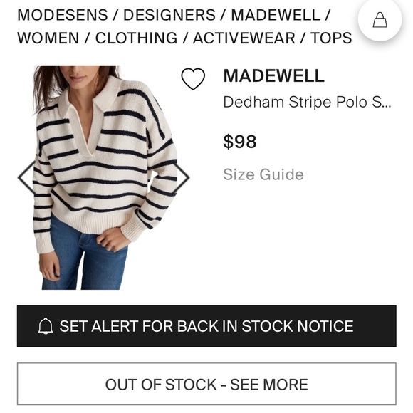 Madewell Dedham Stripe Polo Sweater in Medium - Picture 2 of 11